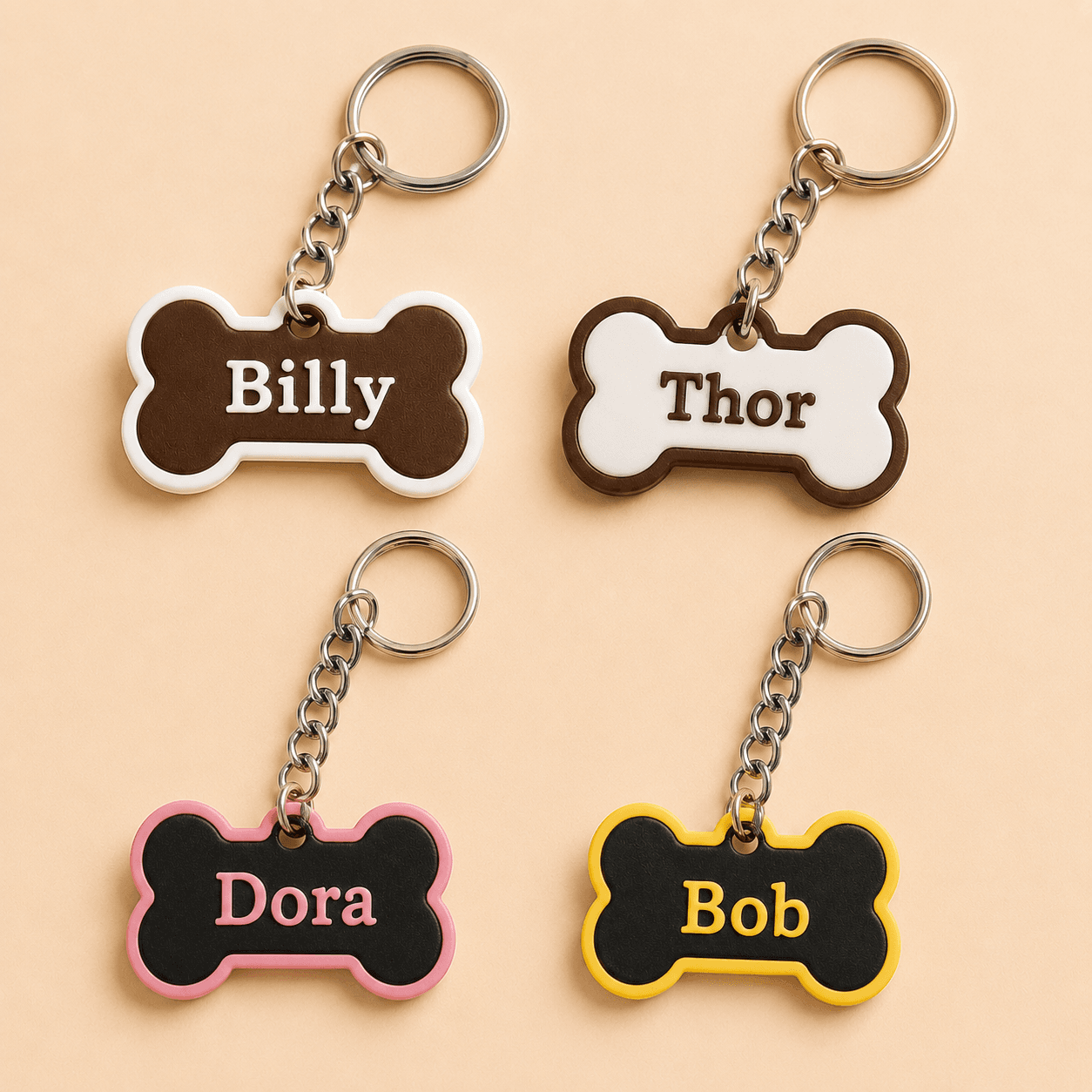 Chaveiro Mini Afeto Pet Ossinho personalizado com nome